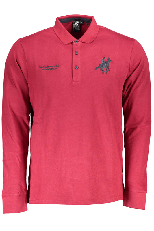 US GRAND POLO MENS LONG SLEEVED POLO SHIRT RED